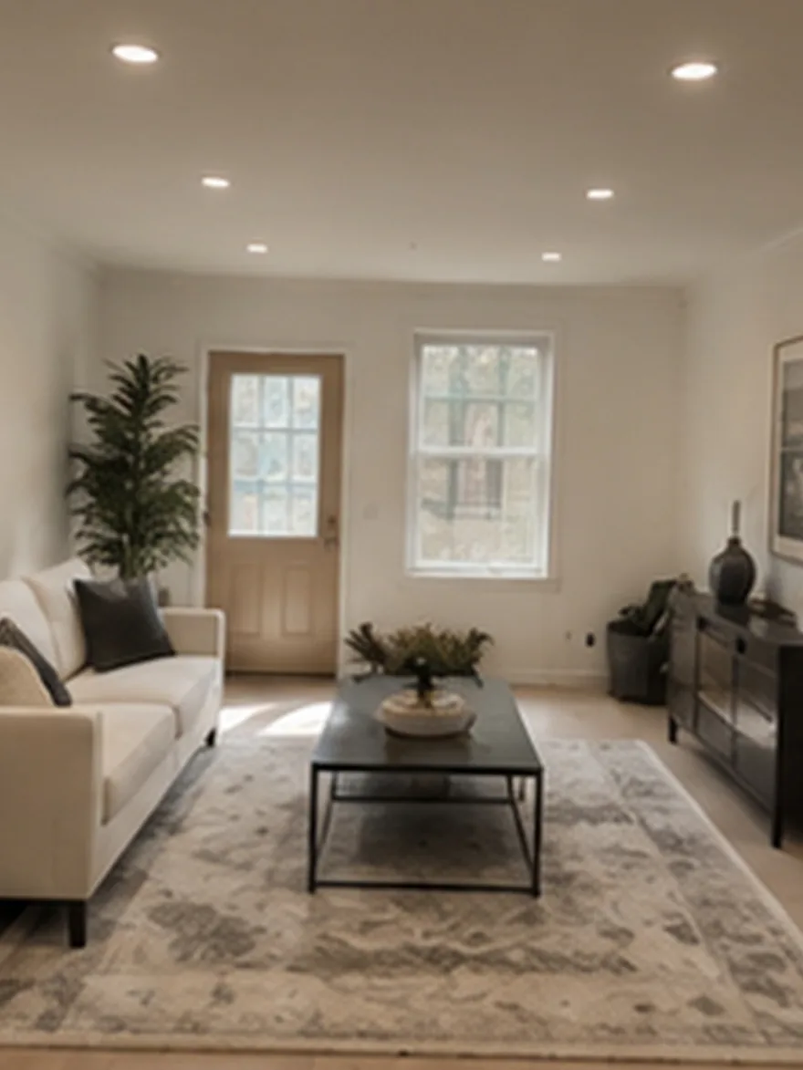 A finished living room after a remodel